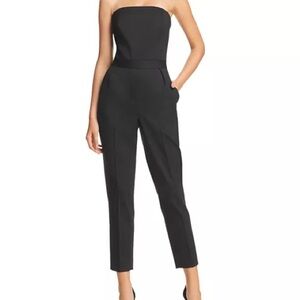 NWT Theory Black Strapless Jumpsuit Size 0 Virgin Wool Originally $495